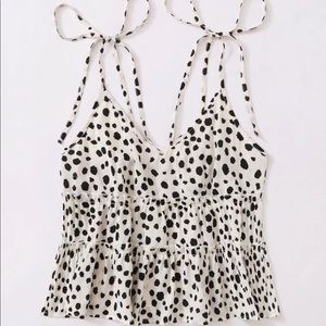 Polka Dot Cami Top- Ruffled